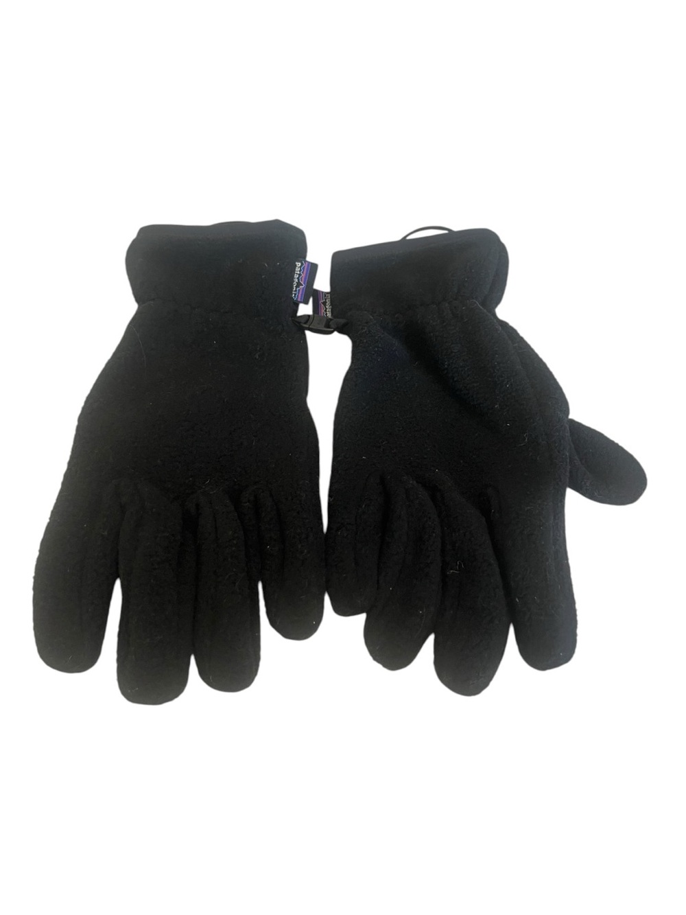 Patagonia Black Fleece Gloves with Wrist Clip in excellent condition!